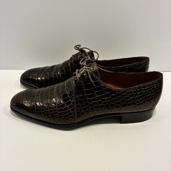 Neiman Marcus Special Order Alligator 2-Eyelet Derby Dress Shoes - Size 10D